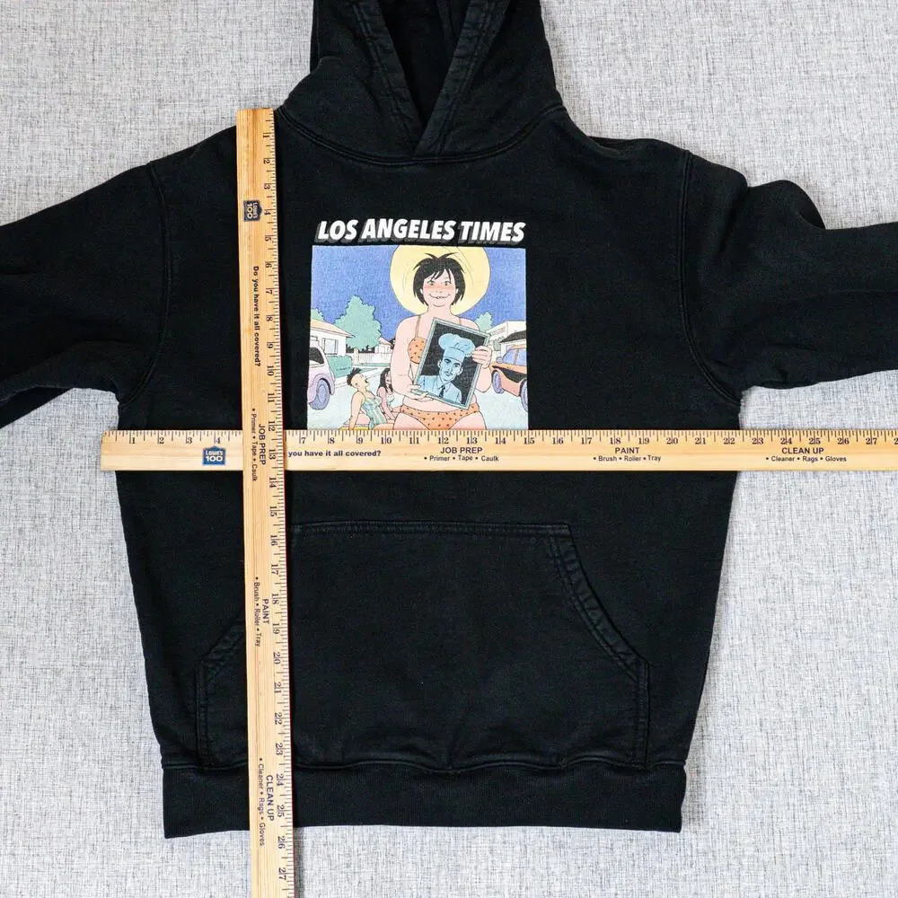 Brain Dead x Los Angeles Times Hoodie in Black cotton fleece sz Small